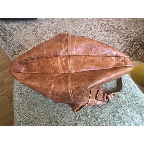PATRICIA NASH Napoli Shoulder Bag Pleated Tan Leather Purse Hand Bag Preloved - Picture 15 of 16